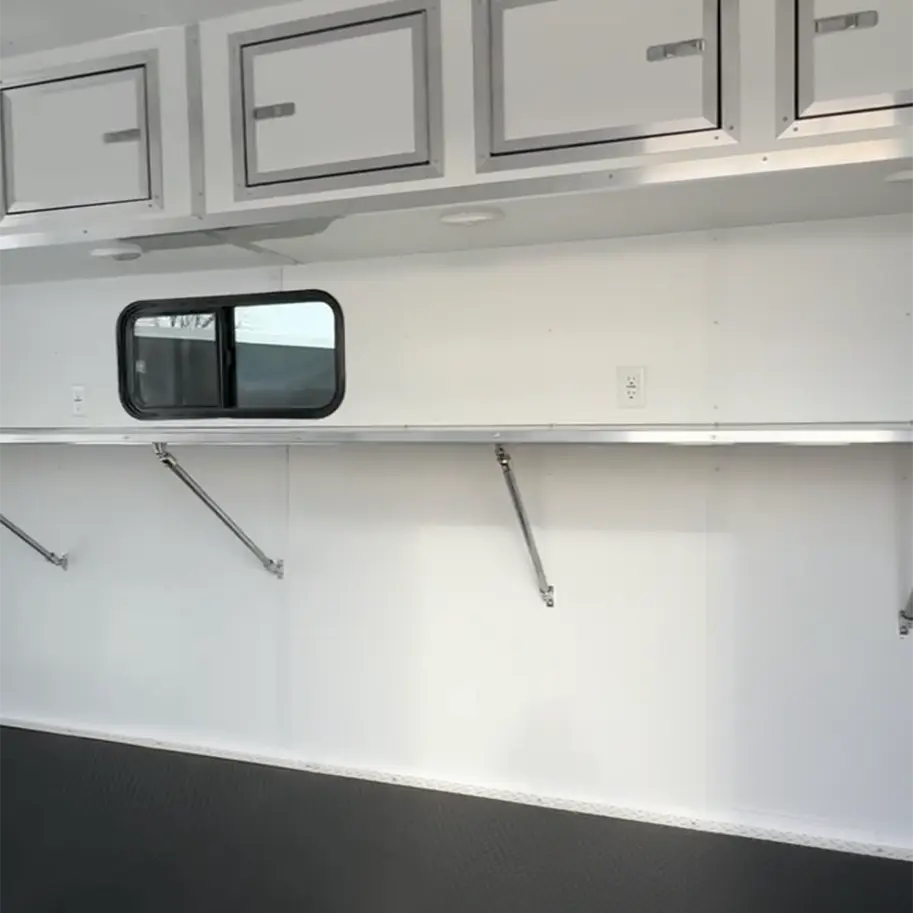 Fiber Optic Splicing Trailer Interior with Cabinets & Countertops